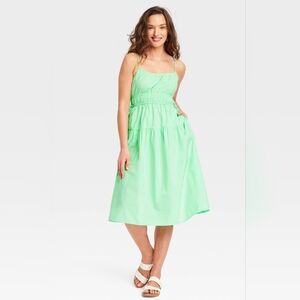 NEW NWT Mint Green S Adjustable Straps Sun Dress Side Pockets UNIVERSAL THREAD
